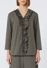 Laden Sie das Bild in den Galerie-Viewer, Bluse ´S MAX MARA Kristin Grau und Weiß