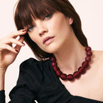 Laden Sie das Bild in den Galerie-Viewer, Necklace VANESSA BARONI Wrapped Beads Matt Bordeaux