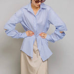 Laden Sie das Bild in den Galerie-Viewer, Bluse BALOSSA Legend Streifen und Weiß
