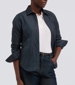 Laden Sie das Bild in den Galerie-Viewer, Blusenjacke ASPESI Navy und Braun
