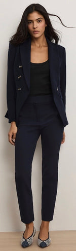 Laden Sie das Bild in den Galerie-Viewer, Hose VERONICA BEARD Renzo Navy

