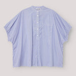 Laden Sie das Bild in den Galerie-Viewer, Bluse SOSUE Cowboy Button Blue White Stripes
