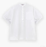 Laden Sie das Bild in den Galerie-Viewer, Bluse SOSUE Cowboy Button Leinen Weiß
