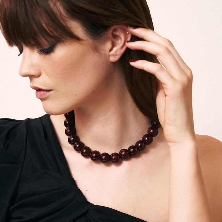 Small Beads Nacklace VANESSA BARONI Bordeaux