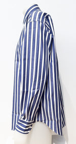 Laden Sie das Bild in den Galerie-Viewer, Bluse BLOOMING Streifen Blau
