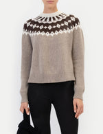 Laden Sie das Bild in den Galerie-Viewer, Pullover ANNA V BERG Laura Fair Isle Almond Powder
