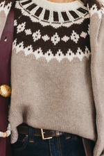Laden Sie das Bild in den Galerie-Viewer, Pullover ANNA V BERG Laura Fair Isle Almond Powder
