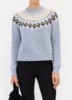 Laden Sie das Bild in den Galerie-Viewer, Pullover ANNA V BERG Laura Fair Isle Blueberry Latte
