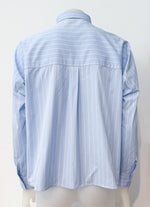 Laden Sie das Bild in den Galerie-Viewer, Bluse BLOOMING Érice Hellblau/Weiß
