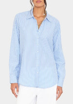 Laden Sie das Bild in den Galerie-Viewer, Bluse XIRENA Beau Blue Paradise Stripes
